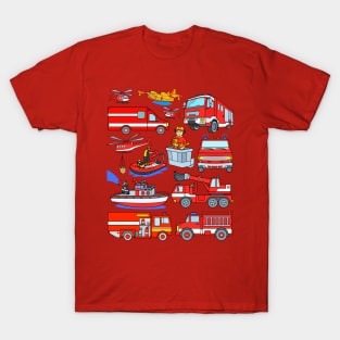 Fire Truck Design for Kids T-Shirt